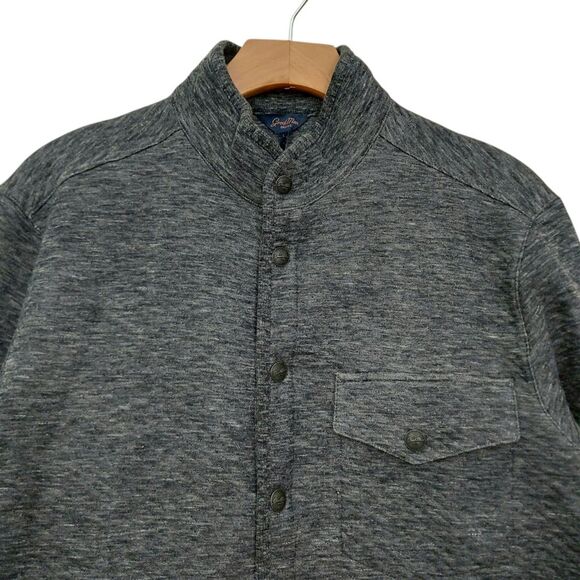 Good Man Quilted Jacket Mens Large Heathered Gray Snap Mock Neck Cotton Casual - Picture 2 of 12